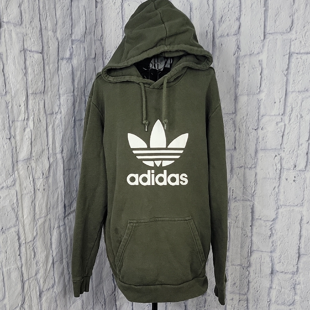 Adidas Women's Trefoil Forest Green‎ Hoodie Sweatshirt Small